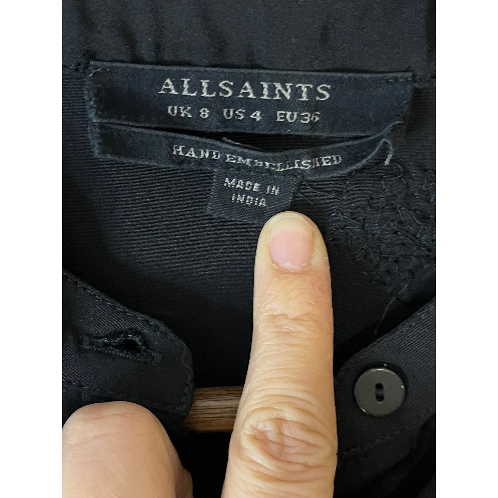 Allsaints AllSaints Embellished Beaded Dress Black Cocktail Dress Sz 4 Size S / US 4 / IT 40 - 3 Thumbnail