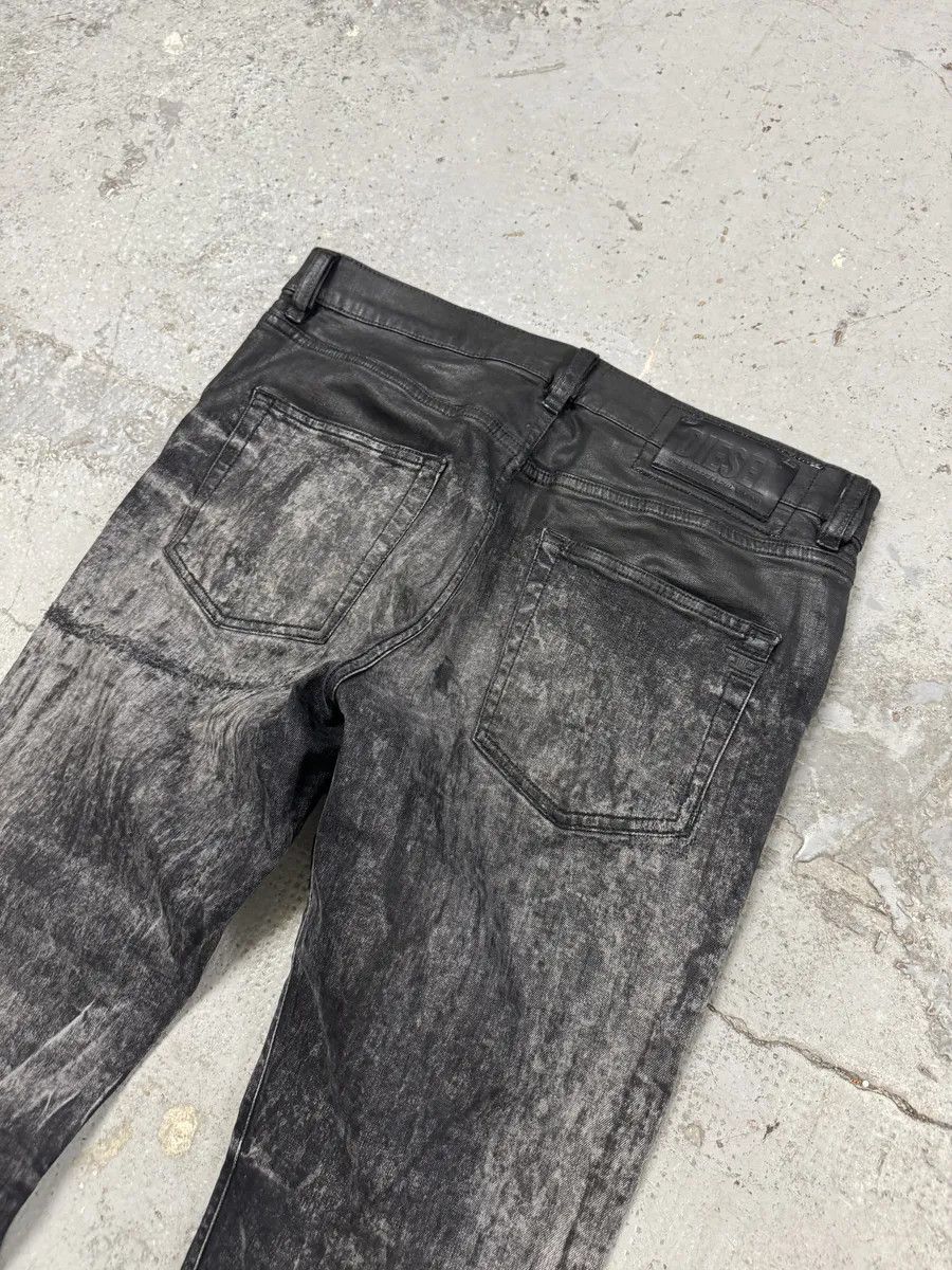 Diesel Diesel Black Bleached Effect Coated Slim Jeans Size US 33 - 7 Thumbnail