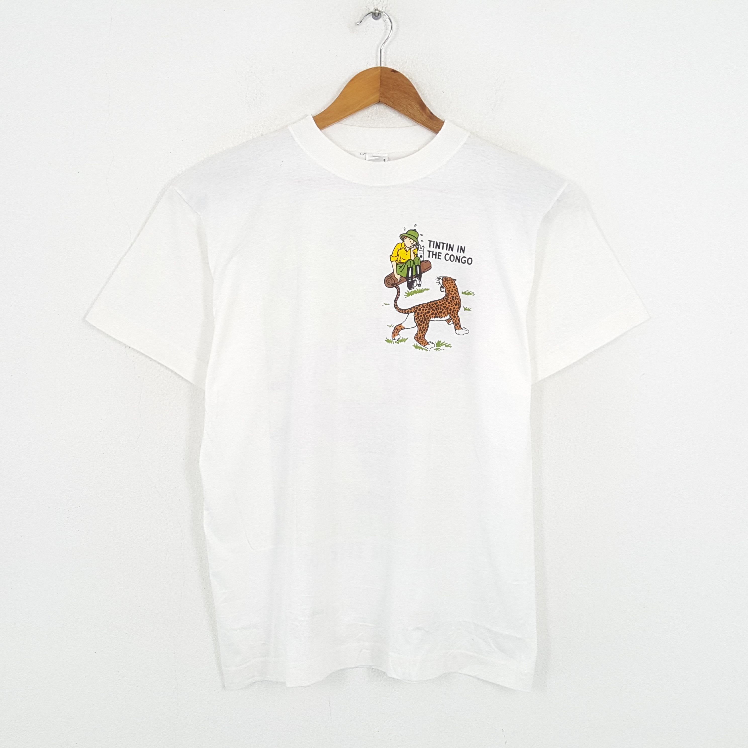 Vintage Vintage TINTIN IN THE CONGO American Cartoon Movie T-Shirt Size US L / EU 52-54 / 3 - 3 Thumbnail