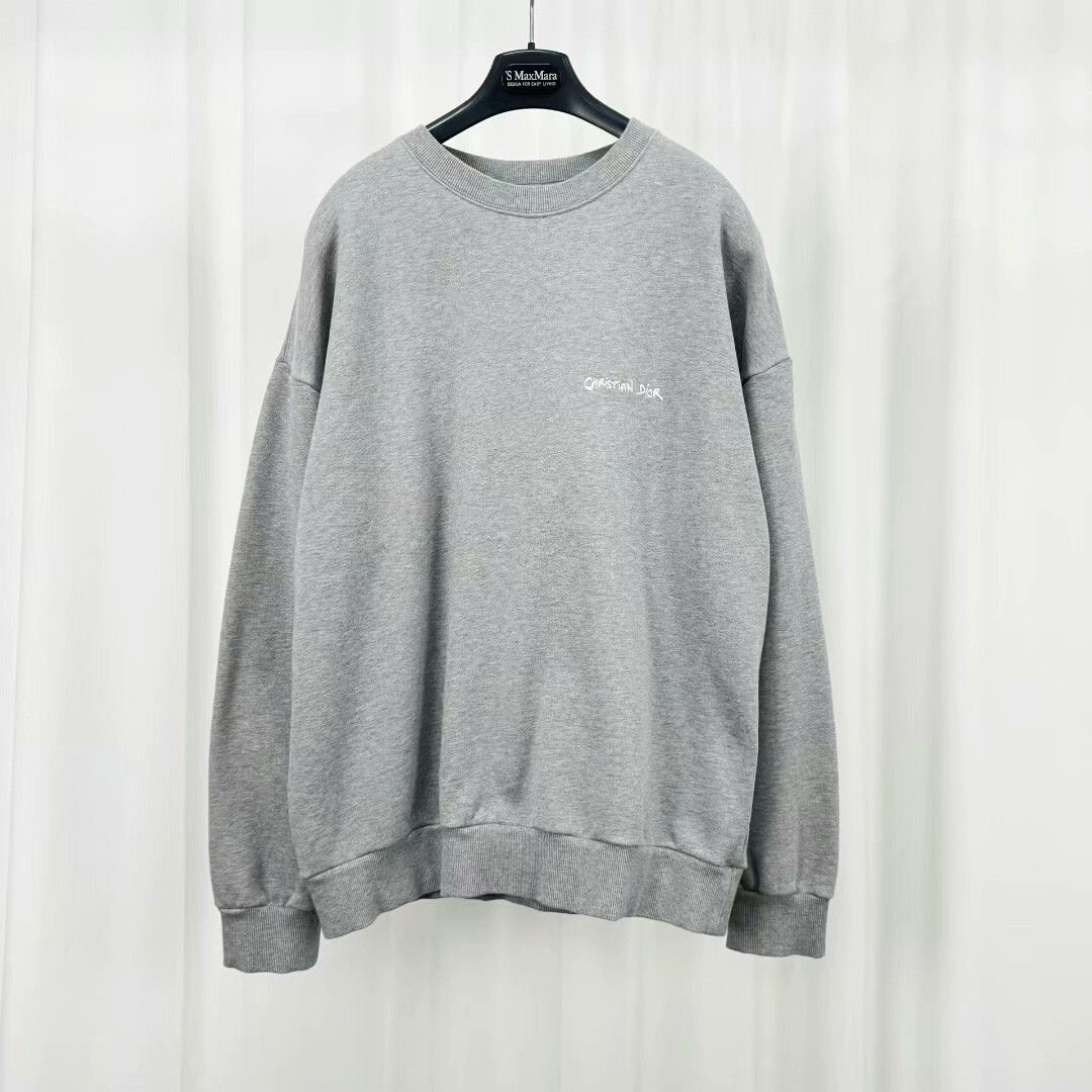 Dior dior gray embroidered sweatshirt size l Size US L / EU 52-54 / 3 - 1 Thumbnail