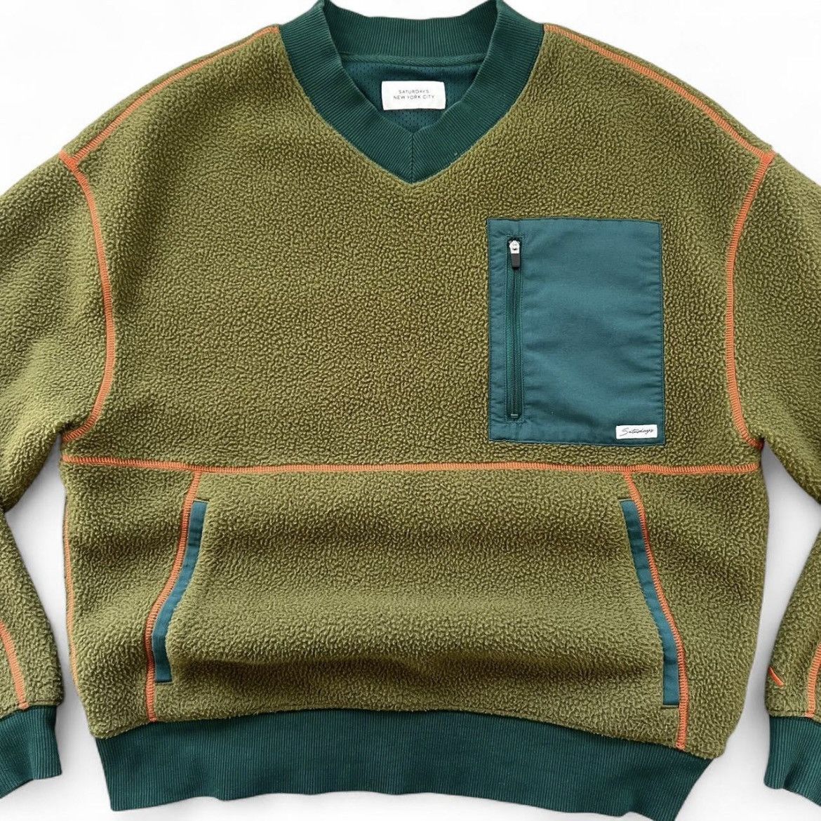 Saturdays NYC Saturdays NYC Seneca Fleece Pullover – Army Green Size US XS / EU 42 / 0 - 2 Thumbnail