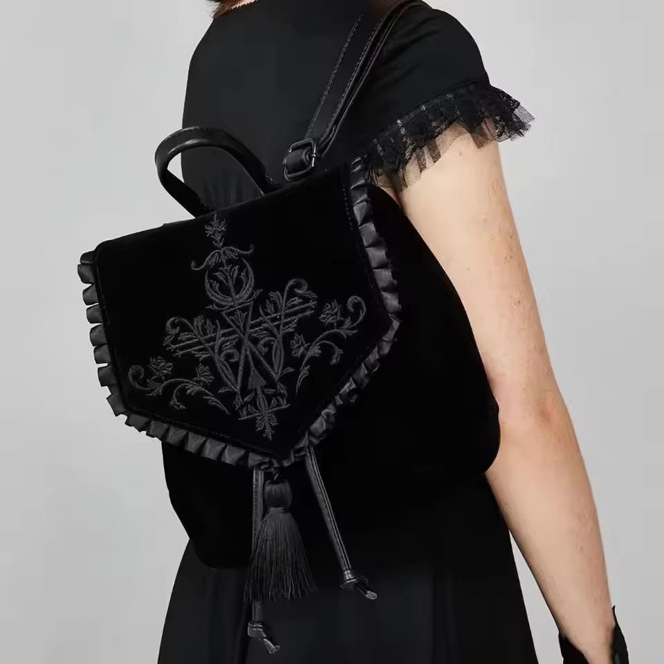 Other Handmade Gothic Witch Harajuku Velvet Backpack Size ONE SIZE - 1 Thumbnail