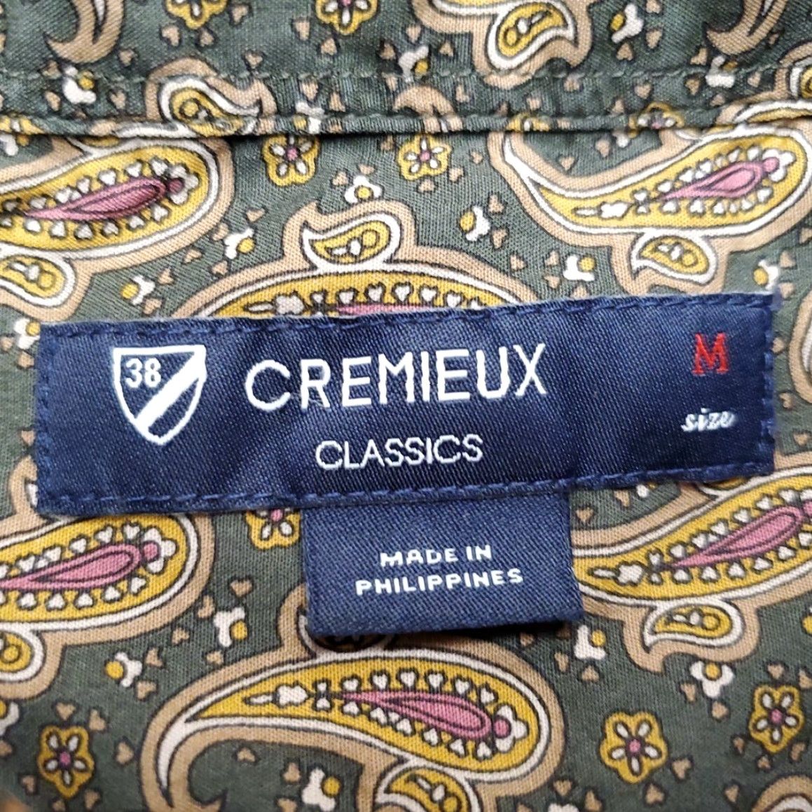 Cremieux Cremieux Shirt Mens Medium Green Paisley 100% Cotton Long Sleeve 90s Retro Mod Size US M / EU 48-50 / 2 - 4 Thumbnail