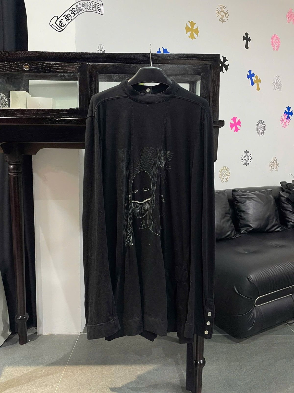 Rick Owens Drkshdw RICK OWENS Graphic-Print Long-Sleeved T-Shirt Size US M / EU 48-50 / 2 - 1 Thumbnail