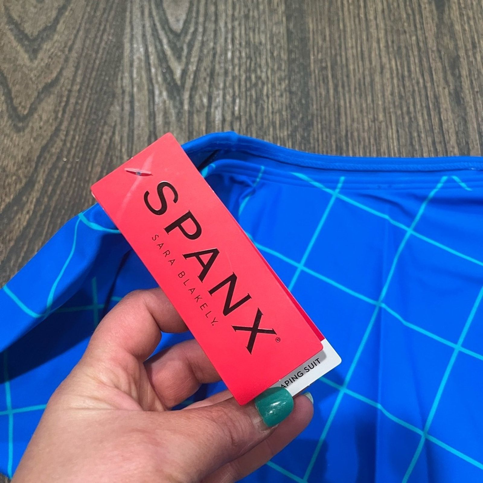 Spanx NWT Spanx Flirty Skirted Swim Bikini BottomBlue Geo Size 12 Size ONE SIZE - 3 Thumbnail