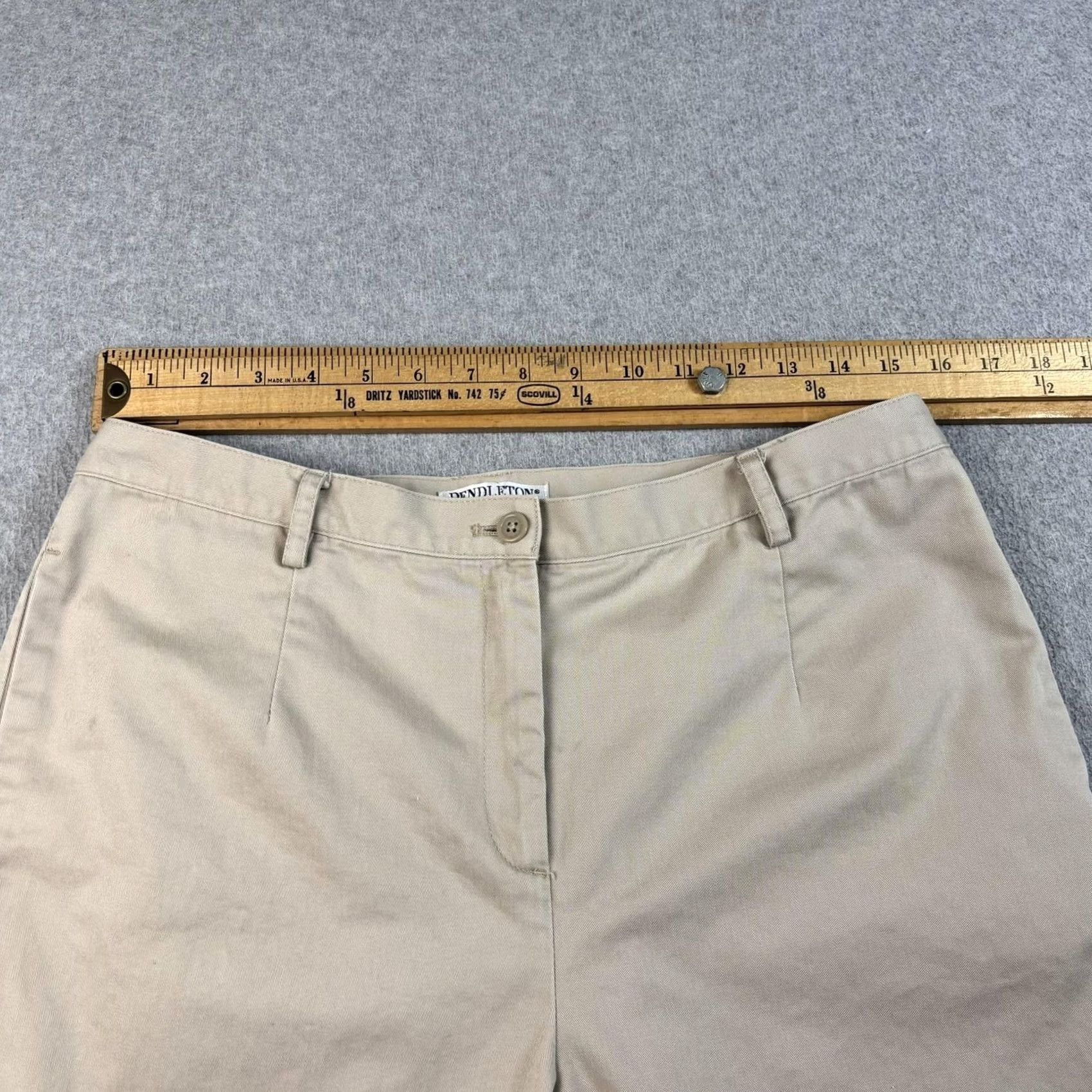 Pendleton VINTAGE Pendleton Pants Womens 12 Petite Chino Straight Beige 100% Cotton Office Workwear 27.5in Inseam Mens Womens Girls Boys Size 34" / US 12 / IT 48 - 7 Thumbnail