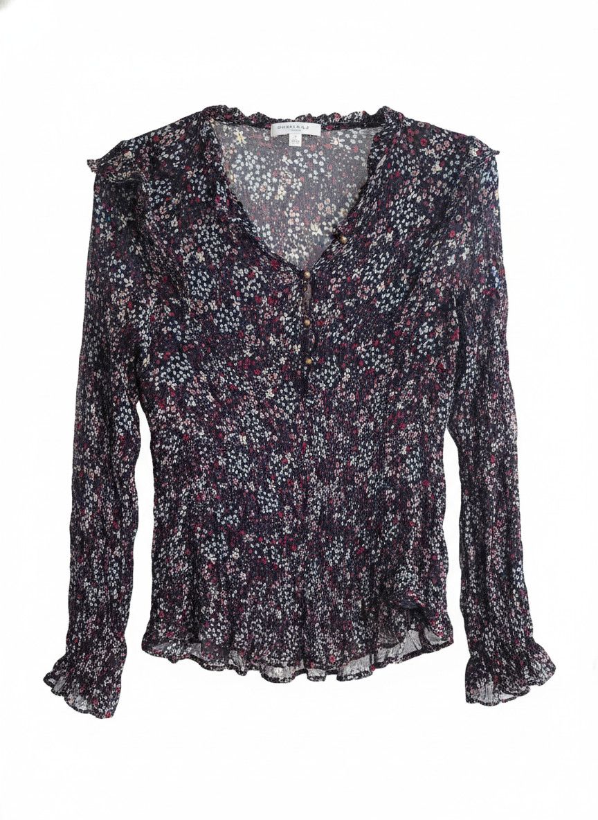 Other WITCHERY Dark Pattern Long Sleeve Blouse Size 4 Size XS / US 0-2 / IT 36-38 - 1 Thumbnail
