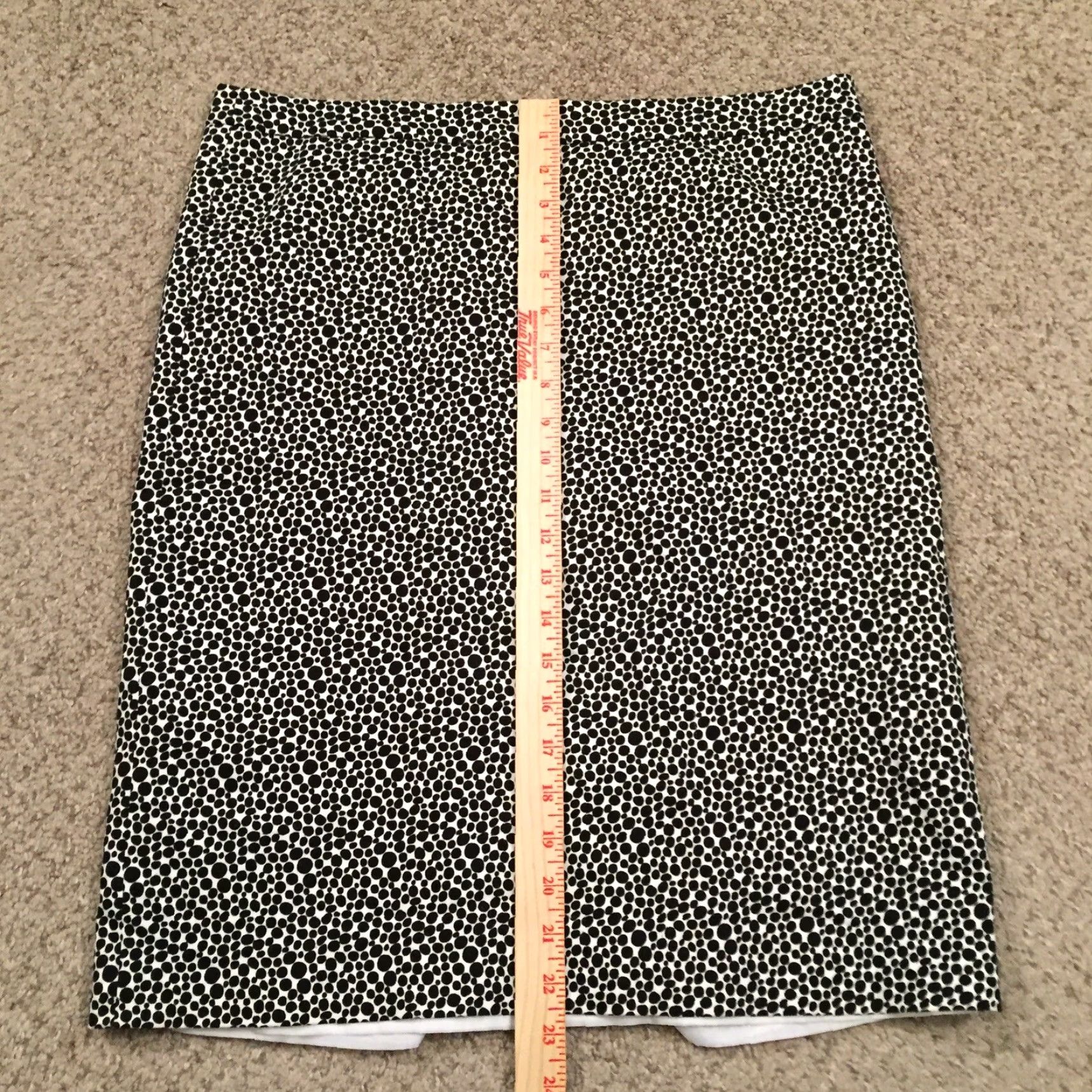 Vintage Focus Skirt Knee Length Black Polka Dot 14 Lined Slit Pencil Women Medium Size 36" / US 14 / IT 50 - 4 Thumbnail