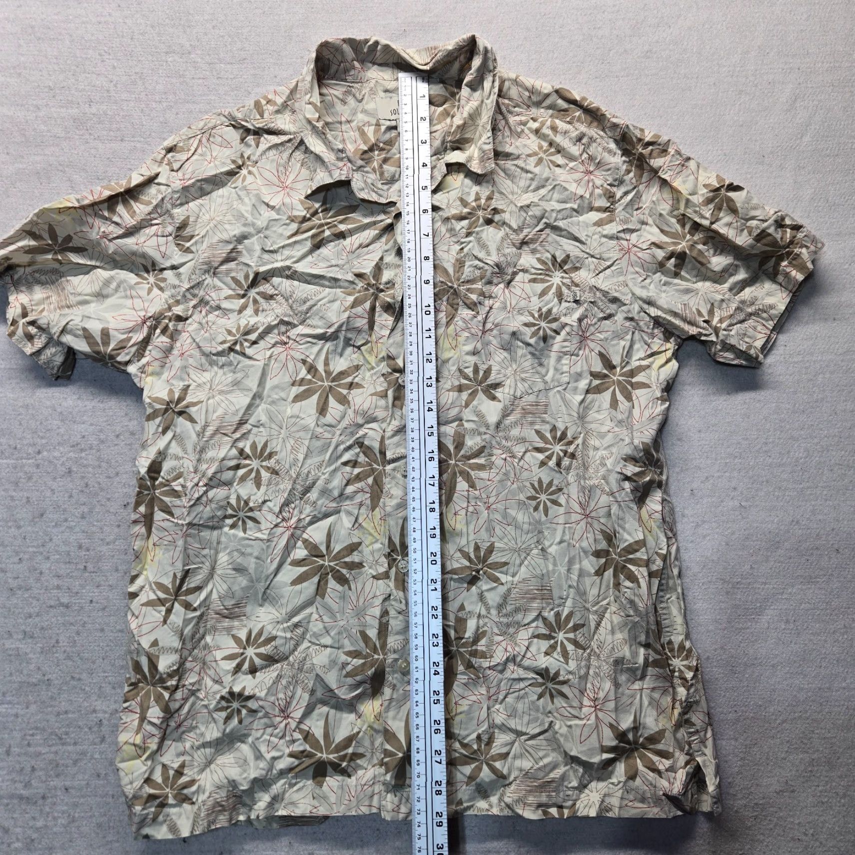 Vintage VINTAGE Solitude Shirt Palm Tree Button-Up Pocket Adult Men XL Beige Hawaiian Shirt Size US XL / EU 56 / 4 - 6 Thumbnail
