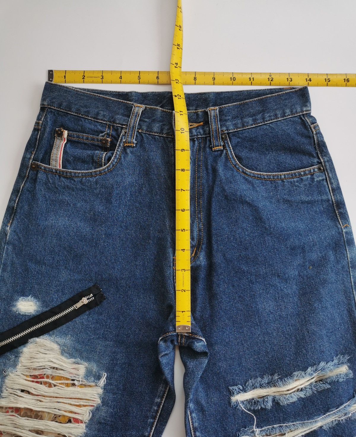 Kapital Back & Forth Selvedge Distressed Ripped Reworked Patch Jeans Size US 28 / EU 44 - 16 Thumbnail