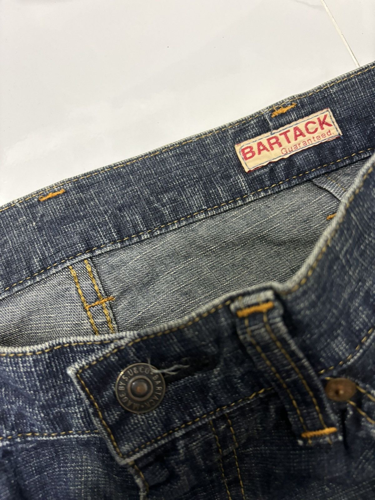 If Six Was Nine VINTAGE BARTACK PATCHWORK FLARE DENIM JEANS Size US 31 - 9 Thumbnail