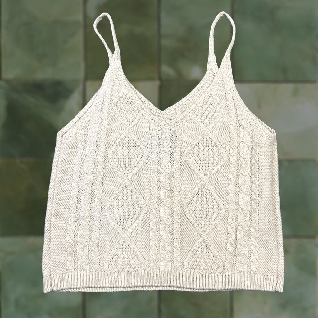 Forever 21 FOREVER 21 Knit Mid-Length V-Neck Sweater Womens S Beige Soft Stretch New With Tag Size S / US 4 / IT 40 - 1 Thumbnail