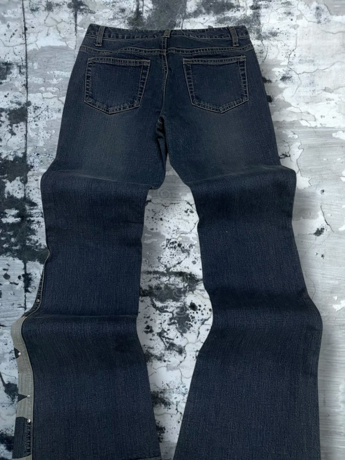 Tornado Mart Vintage 1990s Japan Designer Oririn Flared Art Obelisk Denim Size US 26 / EU 42 - 11 Thumbnail