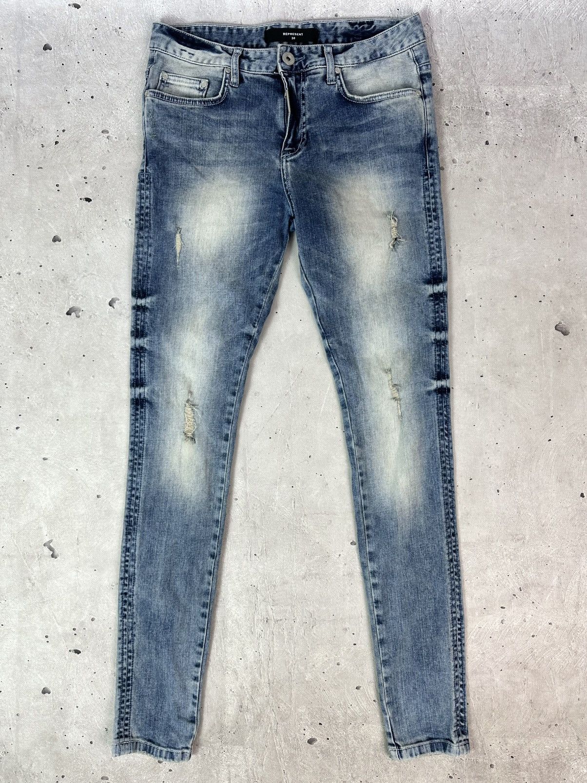Represent Clo. Represent Essential Random Blue Distressed Washed Jeans Size US 30 / EU 46 - 1 Thumbnail