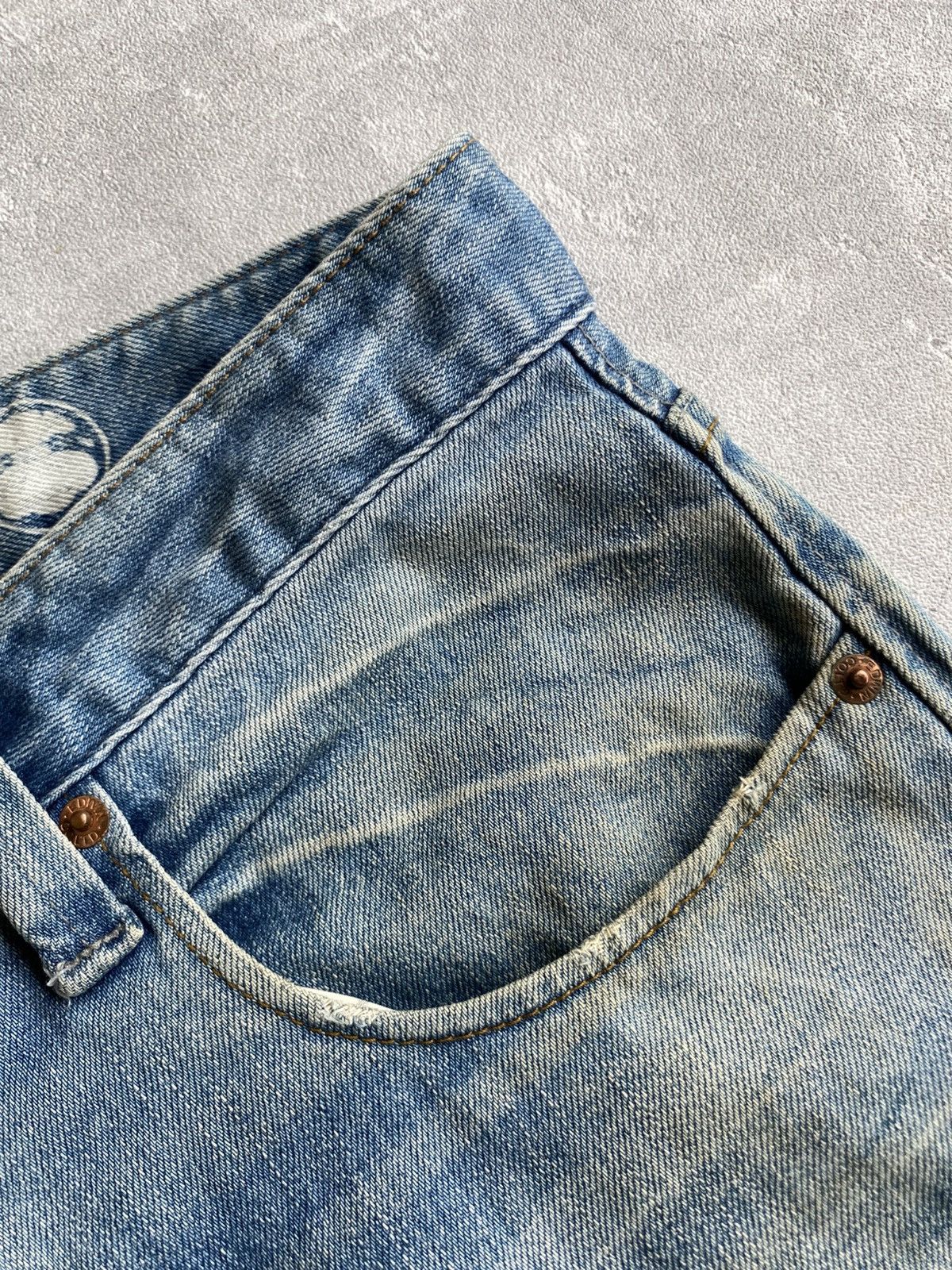 Edwin Edwin Edokatsu Distressed Selvedge Denim Size US 33 - 7 Thumbnail
