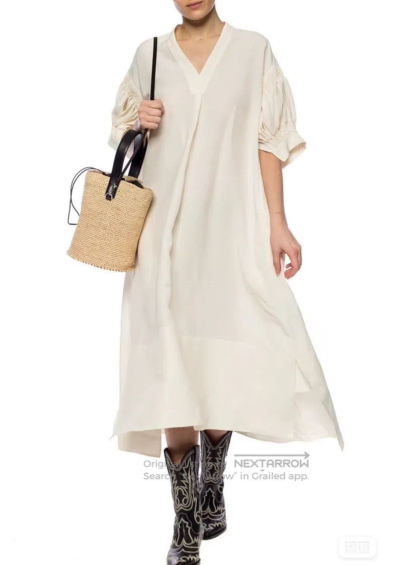 Jil Sander Jil Sander size 36 Cotton Pleated Short Sleeve Dress Size XXS / US 00 / IT 34 - 1 Thumbnail