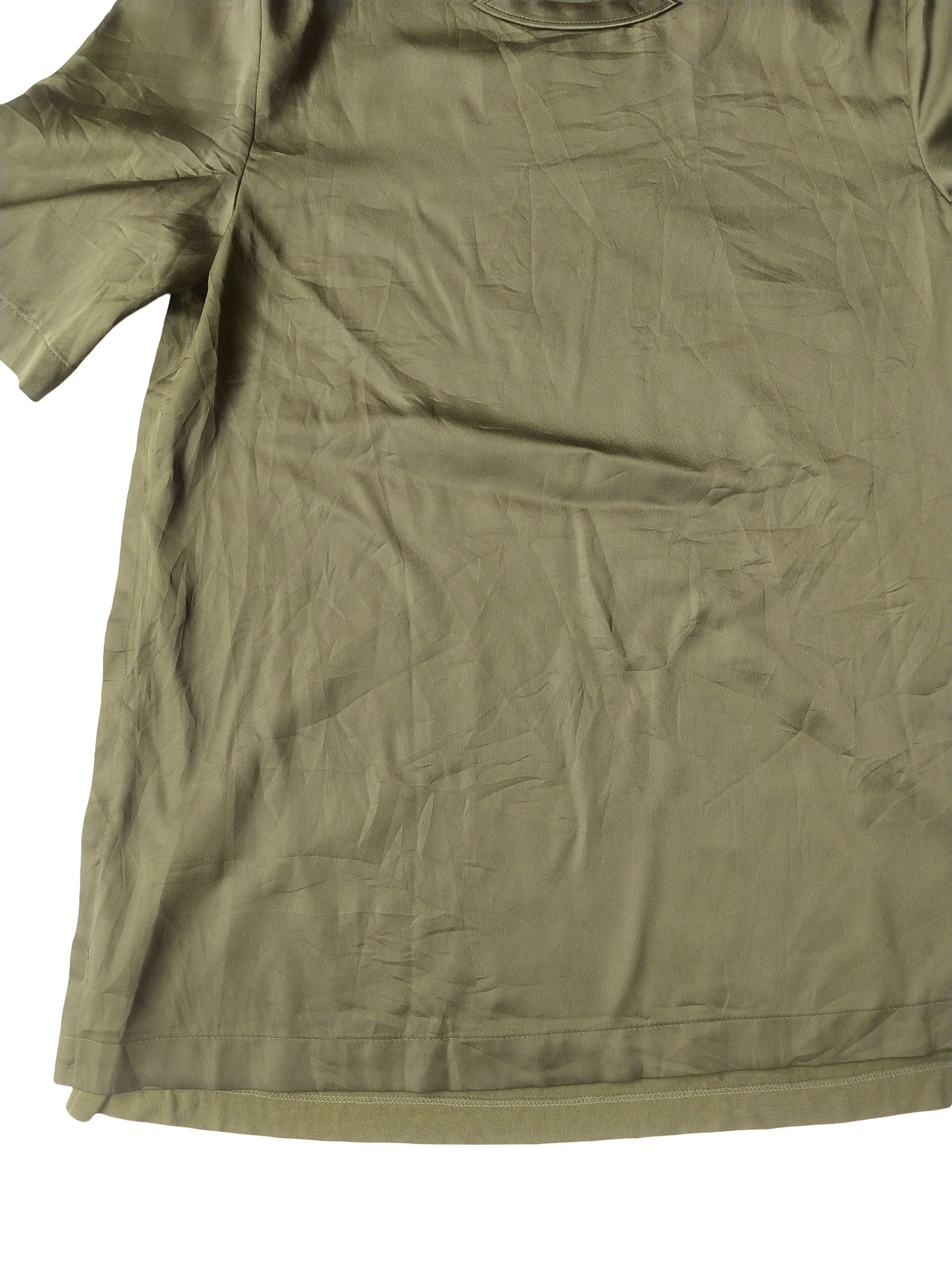 Derek Lam 10 Crosby Derek Lam New York Olive Green Mixed Media Modal Blouse Size S / US 4 / IT 40 - 3 Thumbnail