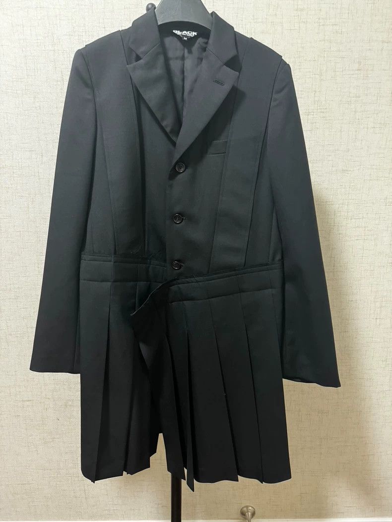 Comme des Garcons CDG Black Pleated Hem Blazer Coat Size US M / EU 48-50 / 2 - 1 Thumbnail