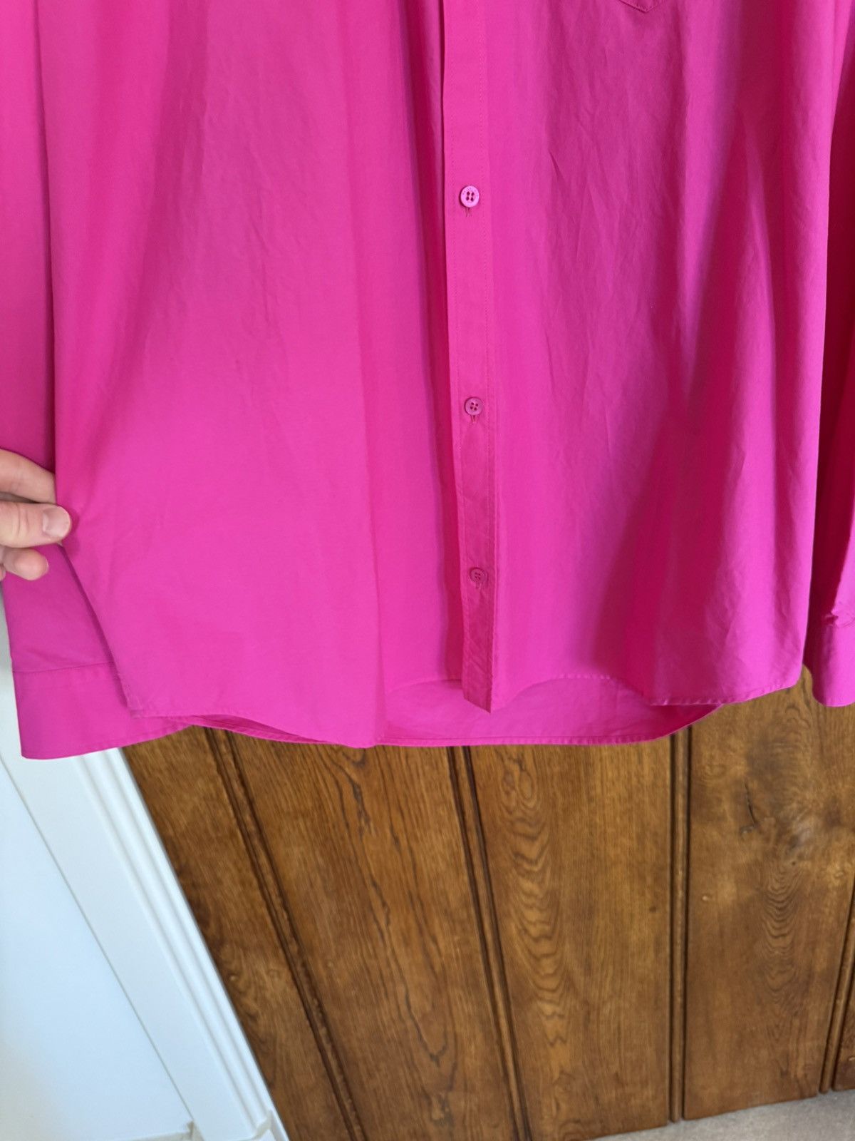 Balenciaga $1.3k FW23 Balenciaga Demna logo pink oversized shirt rare Size US L / EU 52-54 / 3 - 13 Thumbnail