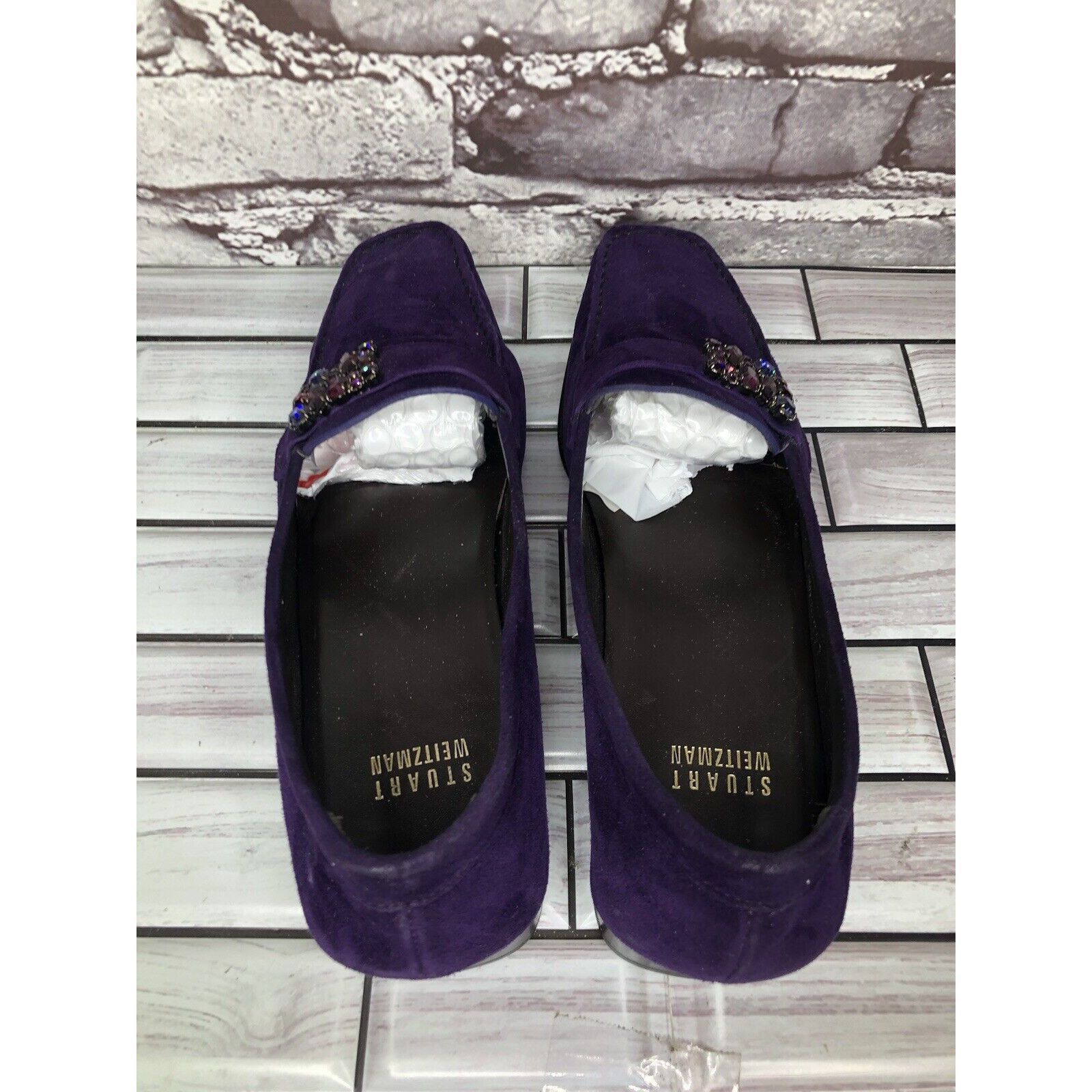 Stuart Weitzman Stuart Weitzman Purple Suede Leather Rhinestone Pump Shoes W Size US 8.5 / IT 38.5 - 13 Thumbnail