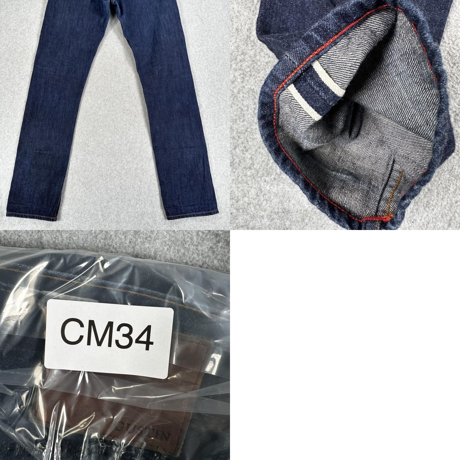 Gustin Gustin Jeans Blue Selvedge Denim Slim Taper Button Fly Raw Mens 31x32 Size US 31 - 8 Thumbnail