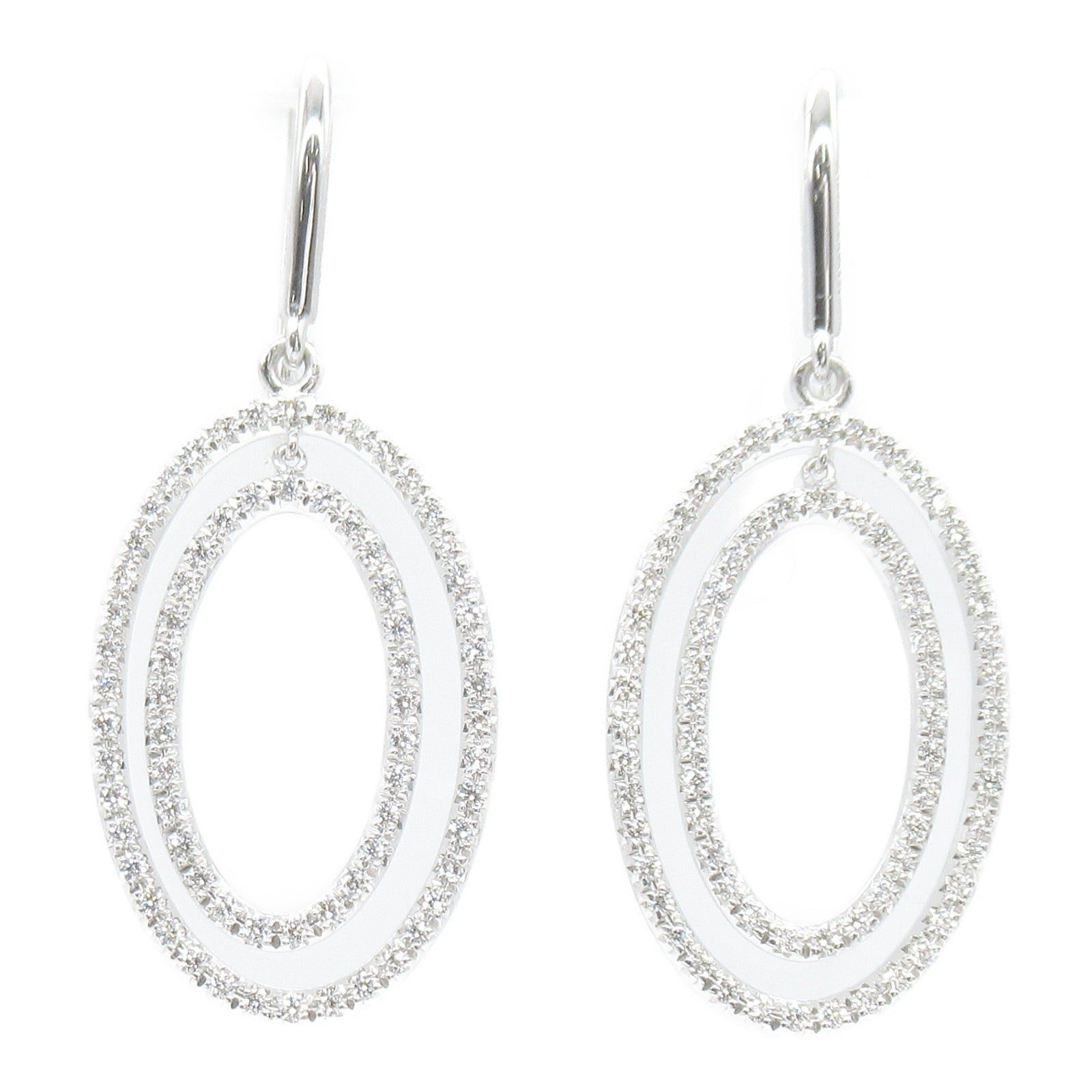Tiffany & Co. Tiffany Co Metro Oval Diamond Earrings K18Wg (White Gold) Clear Size ONE SIZE - 1 Thumbnail