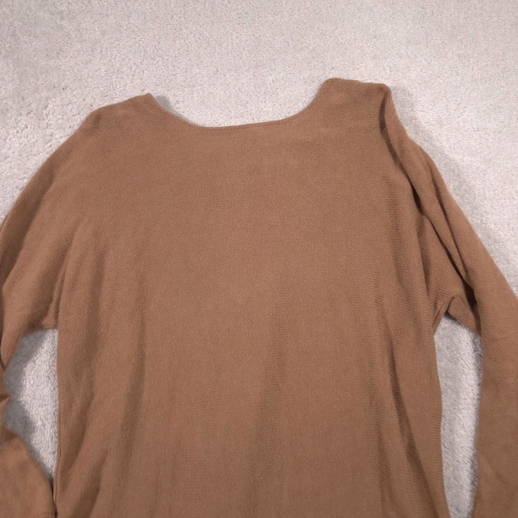 Vintage MICHAEL Michael Kors Sweater Womens XL Brown Crew Neck Back Zip Knit Pullover Size XL / US 12-14 / IT 48-50 - 3 Thumbnail