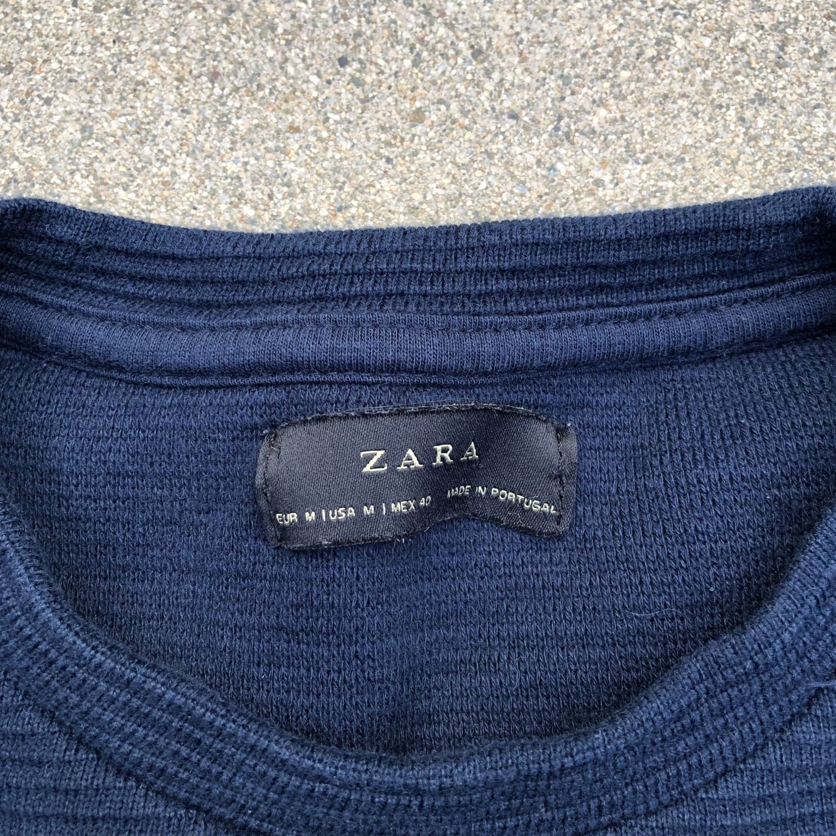 Zara ZARA Man Textured Sweater MED Men's Sweatshirt Long Sleeve Crew Neck Blue Size US M / EU 48-50 / 2 - 3 Thumbnail