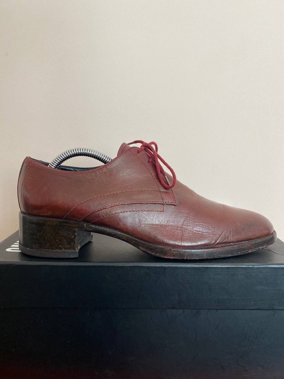 Jil Sander Jil Sander Burgundy Leather Derby Shoes Size US 8 / IT 38 - 7 Thumbnail