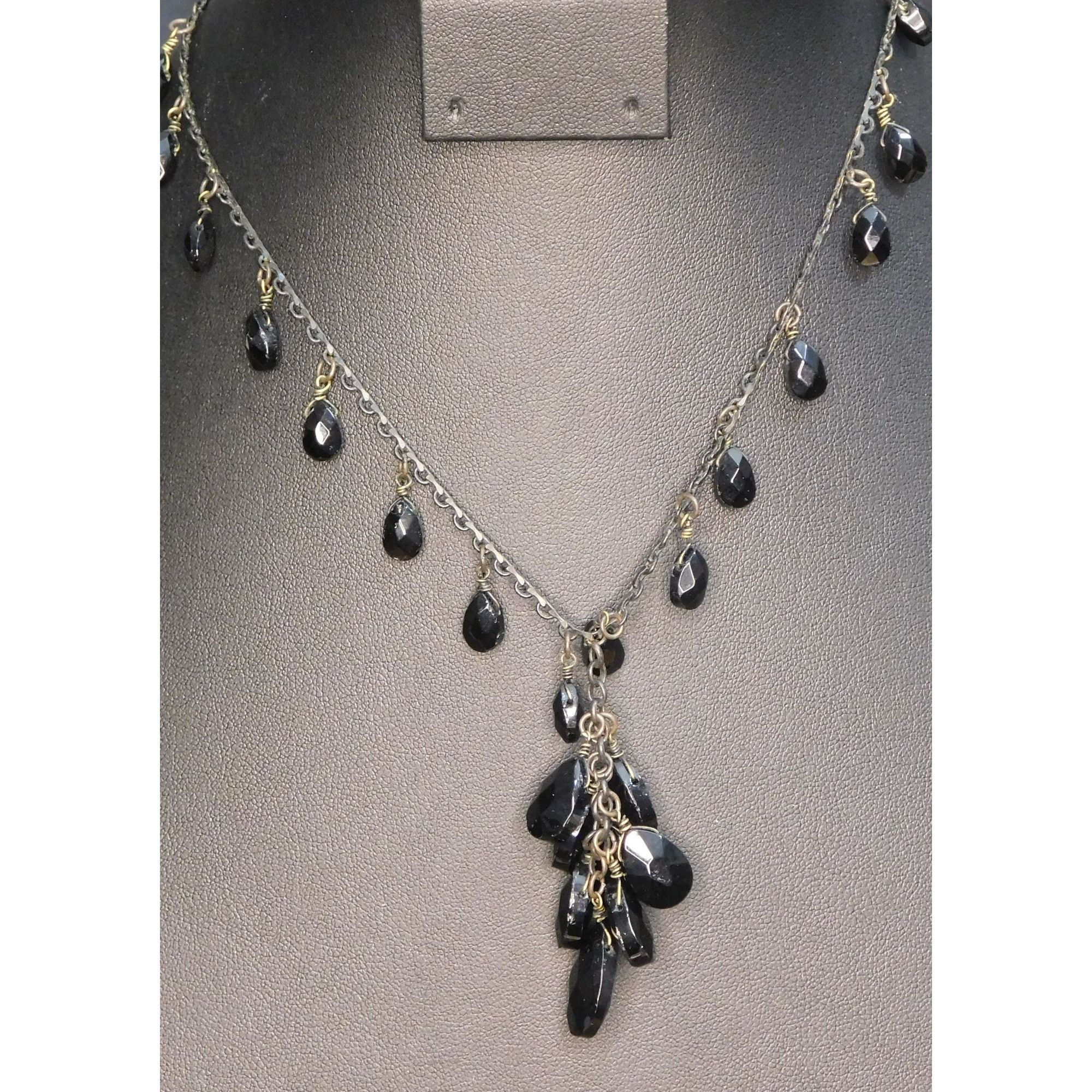 Other Gothic Teardrop Fringe Necklace With Gem Tassel Size ONE SIZE - 3 Thumbnail