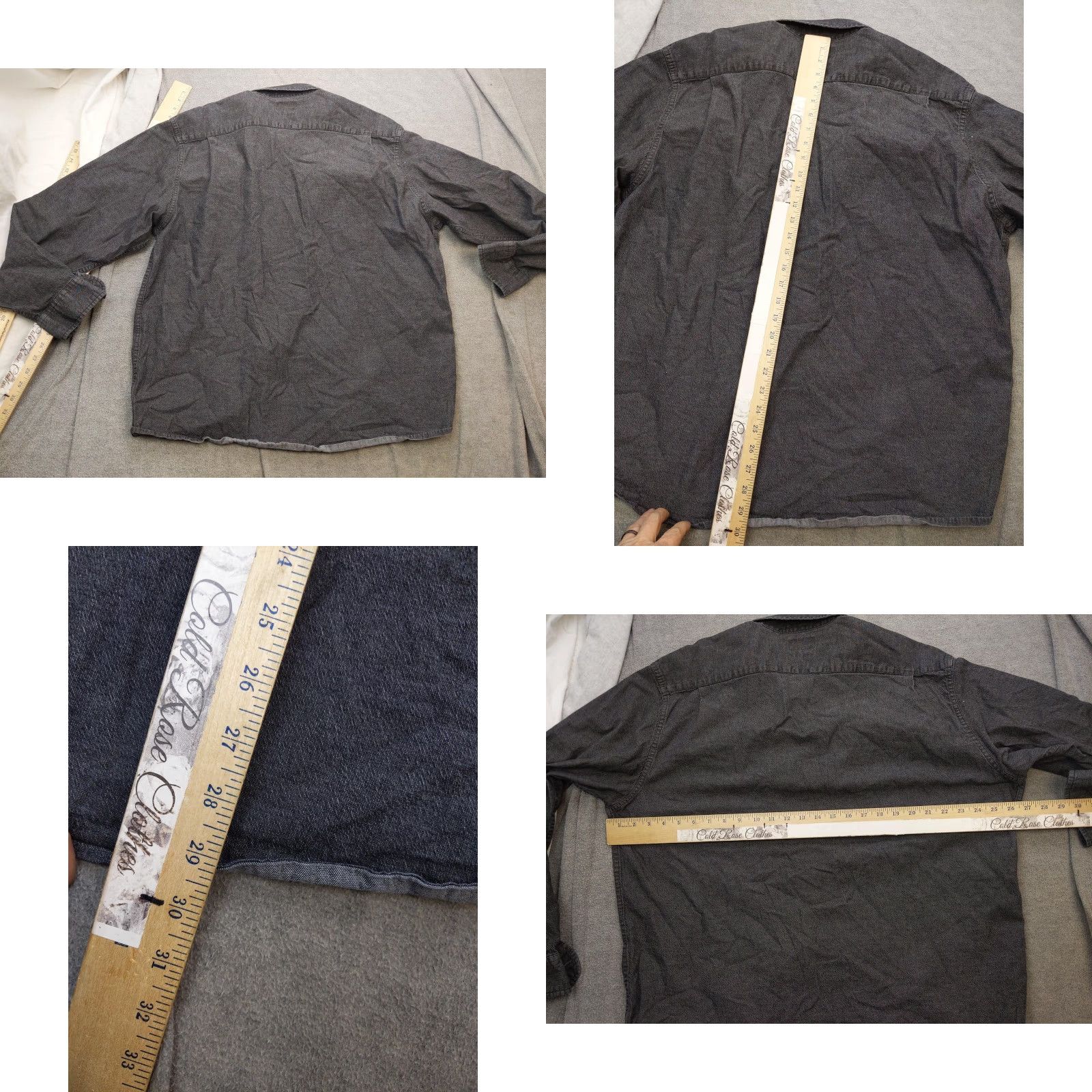 Wrangler Wrangler Shirt Mens 2XL Gray Denim Stretch Button-Up Long Sleeve Workwear Casual Size US XXL / EU 58 / 5 - 8 Thumbnail
