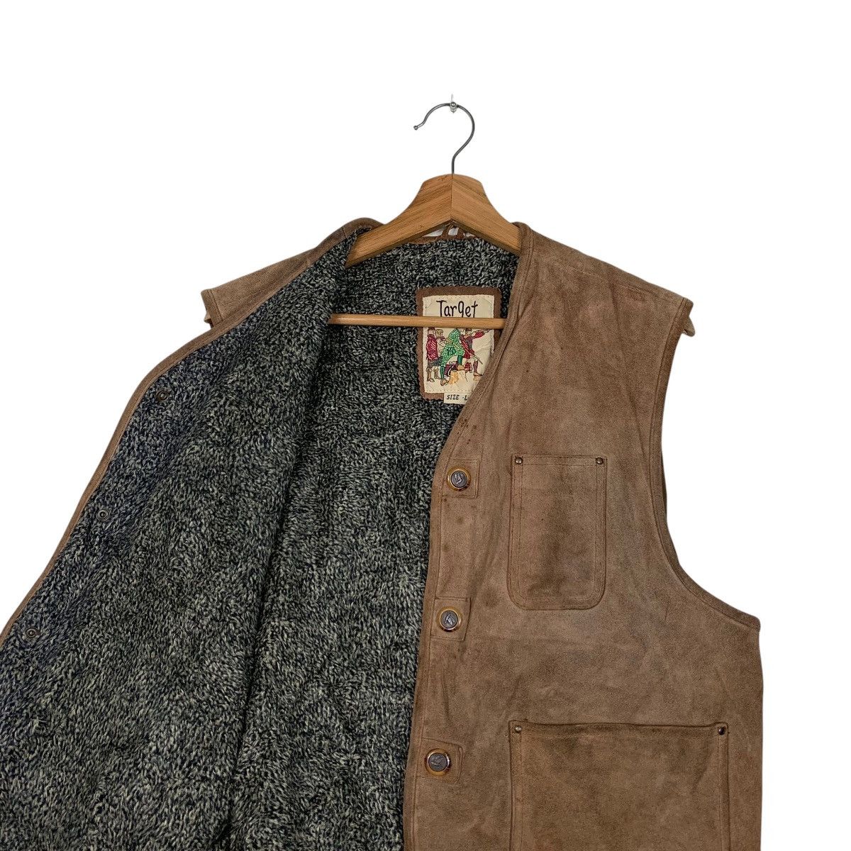 Japanese Brand TARGET Classic Retro Suede Leather Vest #1859-C81 Size US L / EU 52-54 / 3 - 10 Thumbnail