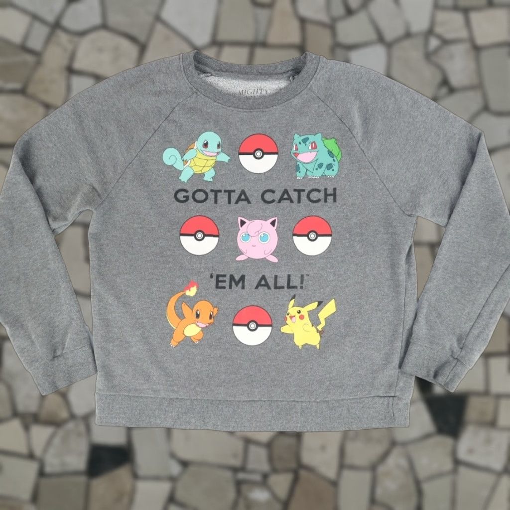 Vintage Mighty Fine Pokemon Gotta Catch Em All Crewneck Sweatshirt Gray Women's L Size L / US 10 / IT 46 - 1 Thumbnail
