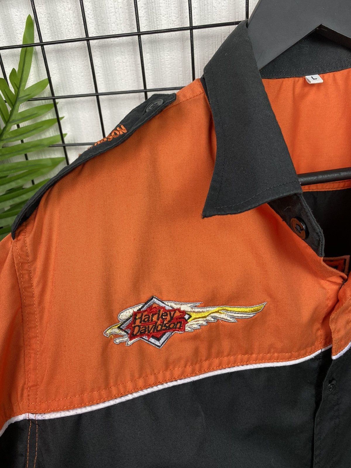 Vintage Vintage Harley Davidson Big Logo Short Sleeve Button Shirt L Size US L / EU 52-54 / 3 - 8 Thumbnail