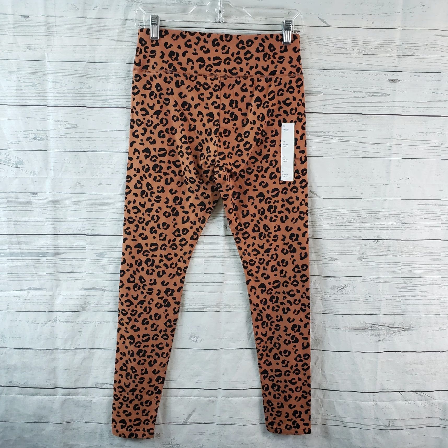 Vintage Wild Fable Leggings Women M Brown Animal Print Cotton High Rise Womens Size 32" / US 10 / IT 46 - 3 Thumbnail