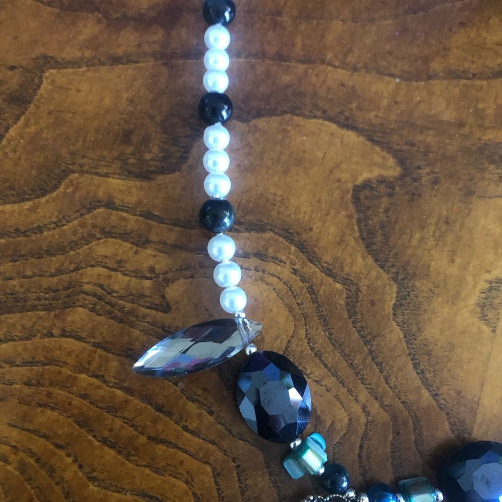 Handmade Handcrafted filigree cameo black agate pearl necklace Size ONE SIZE - 8 Thumbnail