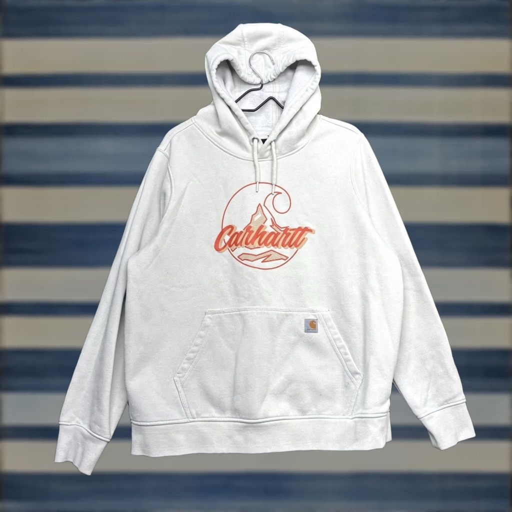 Carhartt Carhartt Hoodie Womens XL Pullover Relaxed Fit White Sweatshirt Workwear Outdoor Size XL / US 12-14 / IT 48-50 - 1 Thumbnail