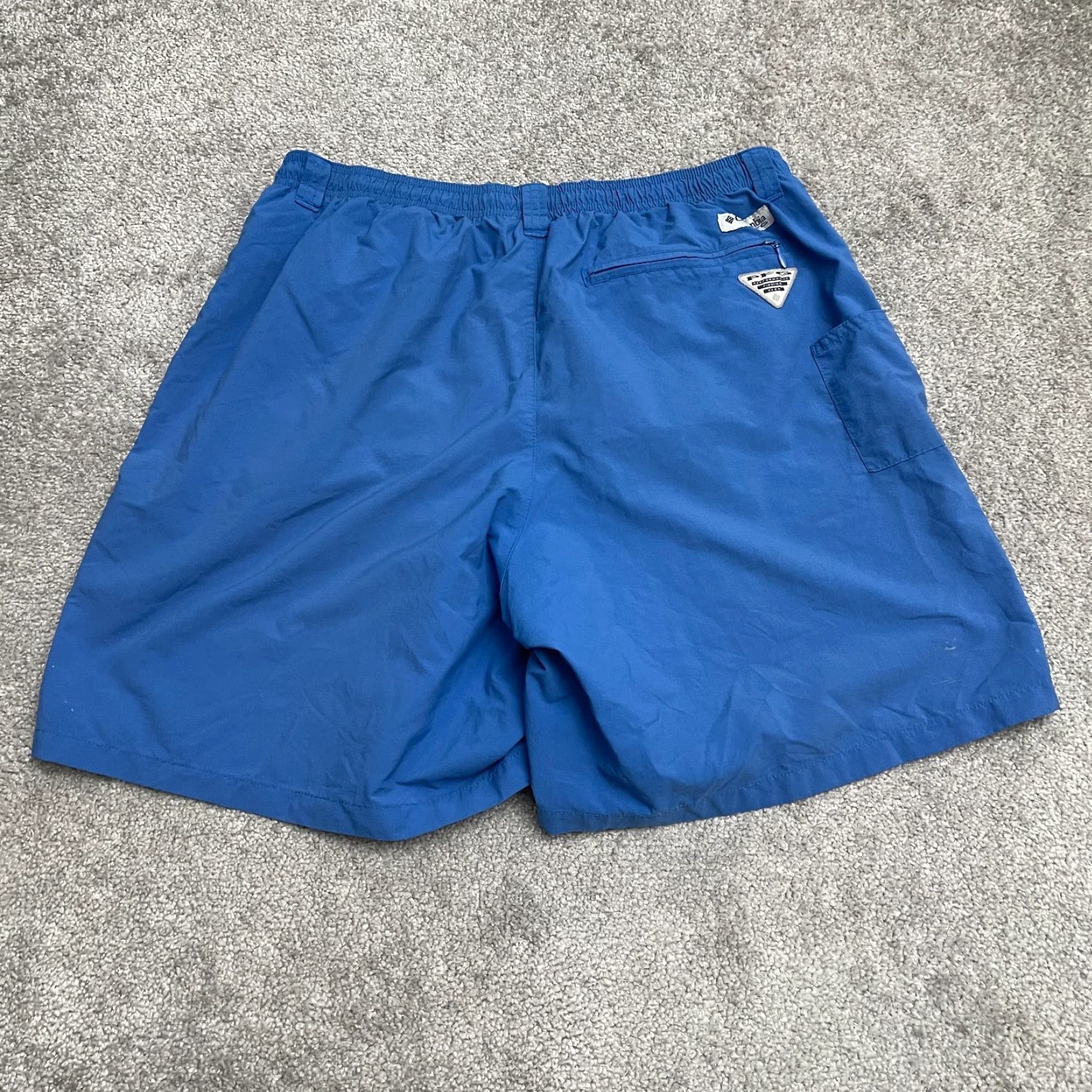 Vintage Columbia PFG Omni Shade Water Shorts Mens Large Blue Elastic Trunks 33x7.5 Onsite? Size US 33 - 2 Thumbnail