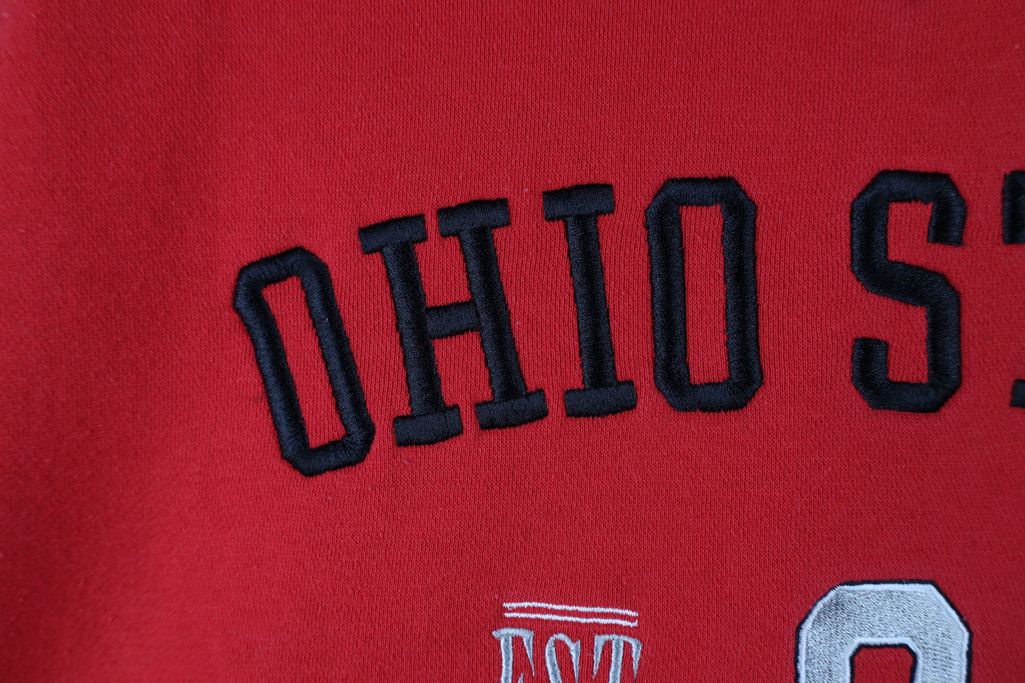 Vintage Vintage 90s Ohio State University V-Neck Sweatshirt Red Size US L / EU 52-54 / 3 - 7 Thumbnail