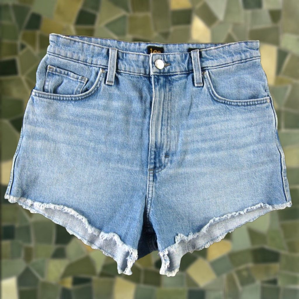 Lee Lee Cotton Light Wash Blue Stretch Denim High Rise Cut Off Jean Short Woman 30 Size 30" / US 8 / IT 44 - 1 Thumbnail
