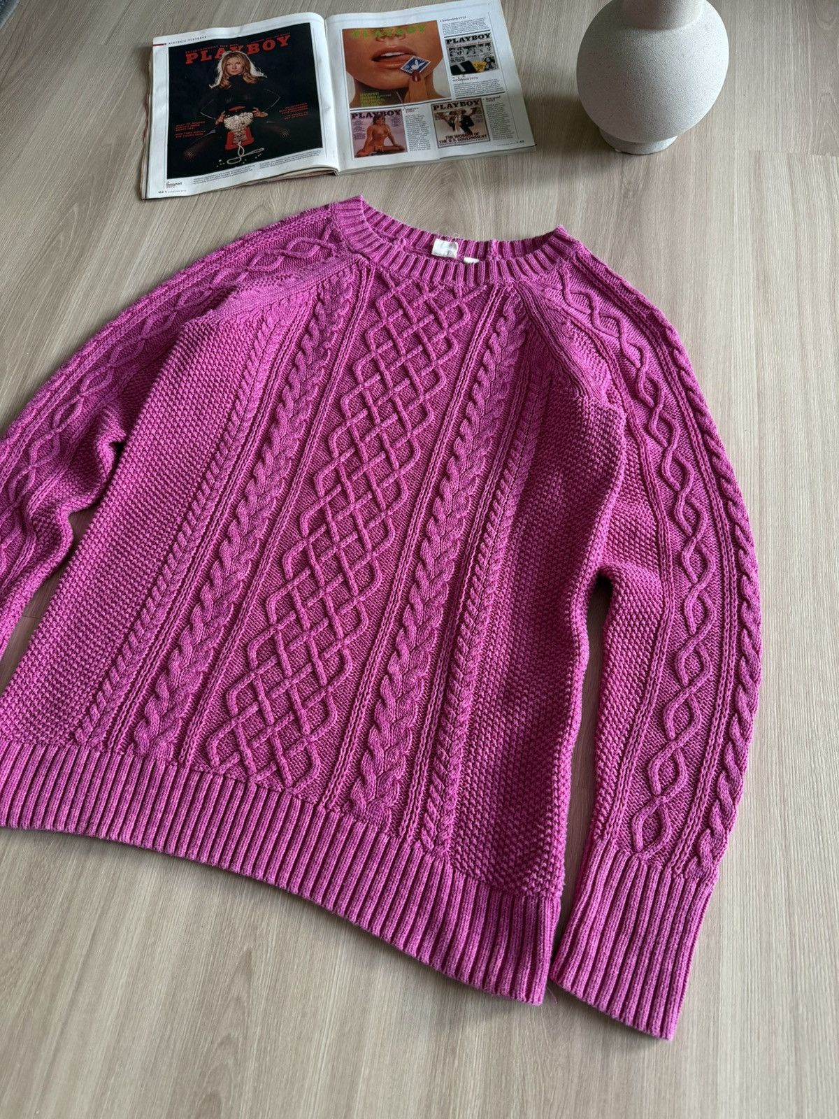 Gap Vintage Gap DB Cable Crewn Sweater 00s Size S / US 4 / IT 40 - 3 Thumbnail