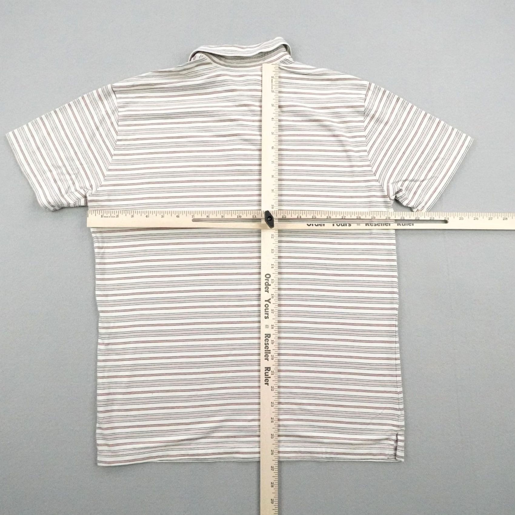 Marine Layer Marine Layer Polo Shirt Mens M White Pink Striped Pima Cotton Performance Size US M / EU 48-50 / 2 - 5 Thumbnail