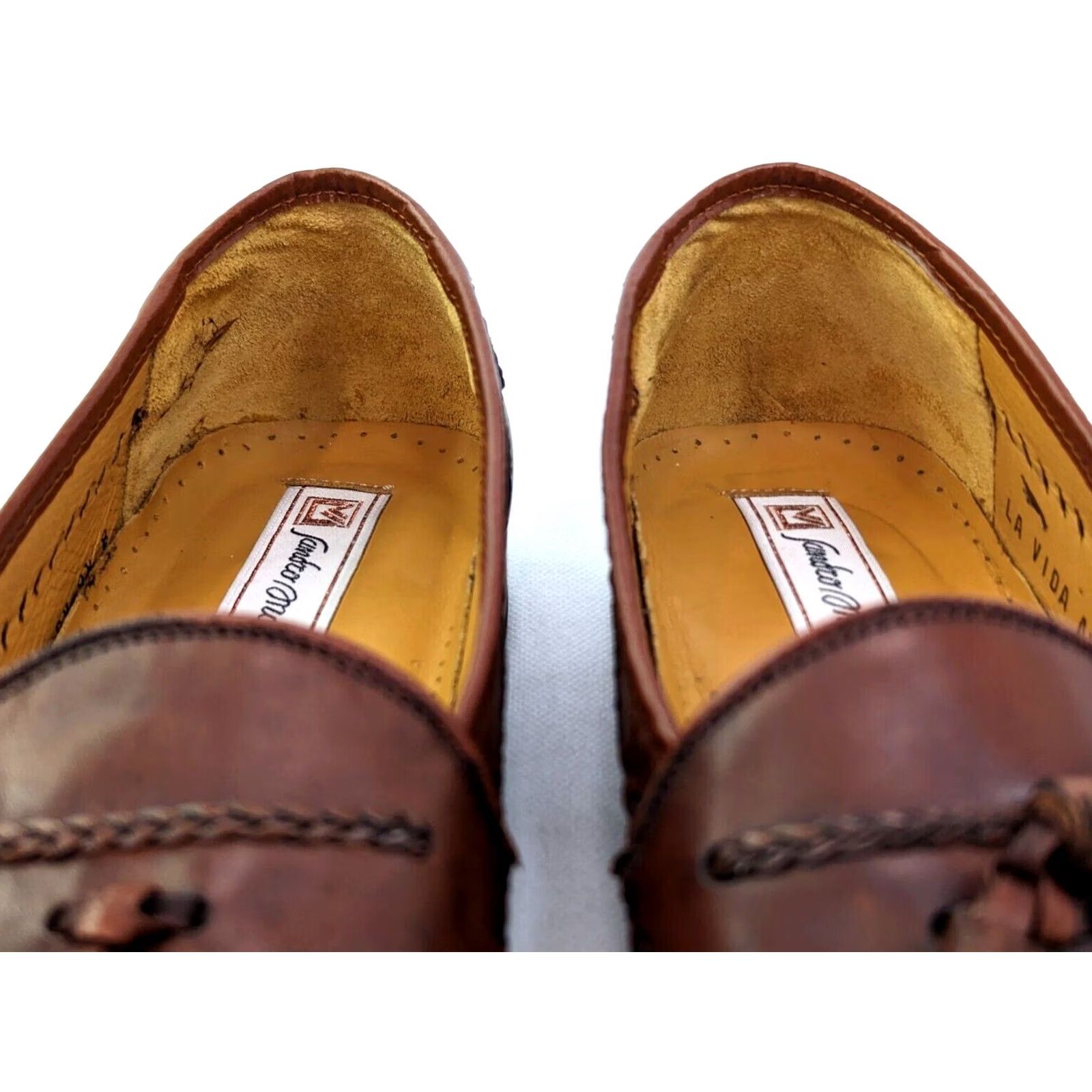 Sandro Moscoloni Sandro Moscoloni La Vida AMB Tassel Loafers Men 9.5 Brown Slip On Dress Leather Upper Lining Tassels Leather Sole City Logo Style Vintage No Size US 10 / EU 43 - 6 Thumbnail