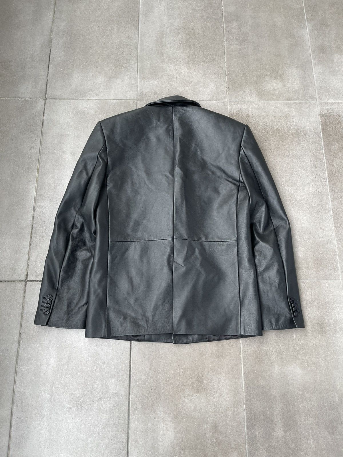 Han Kjobenhavn !DS! FW22 Han Kjobenhavn Black Leather Blazer Jacket Size 36R - 12 Thumbnail