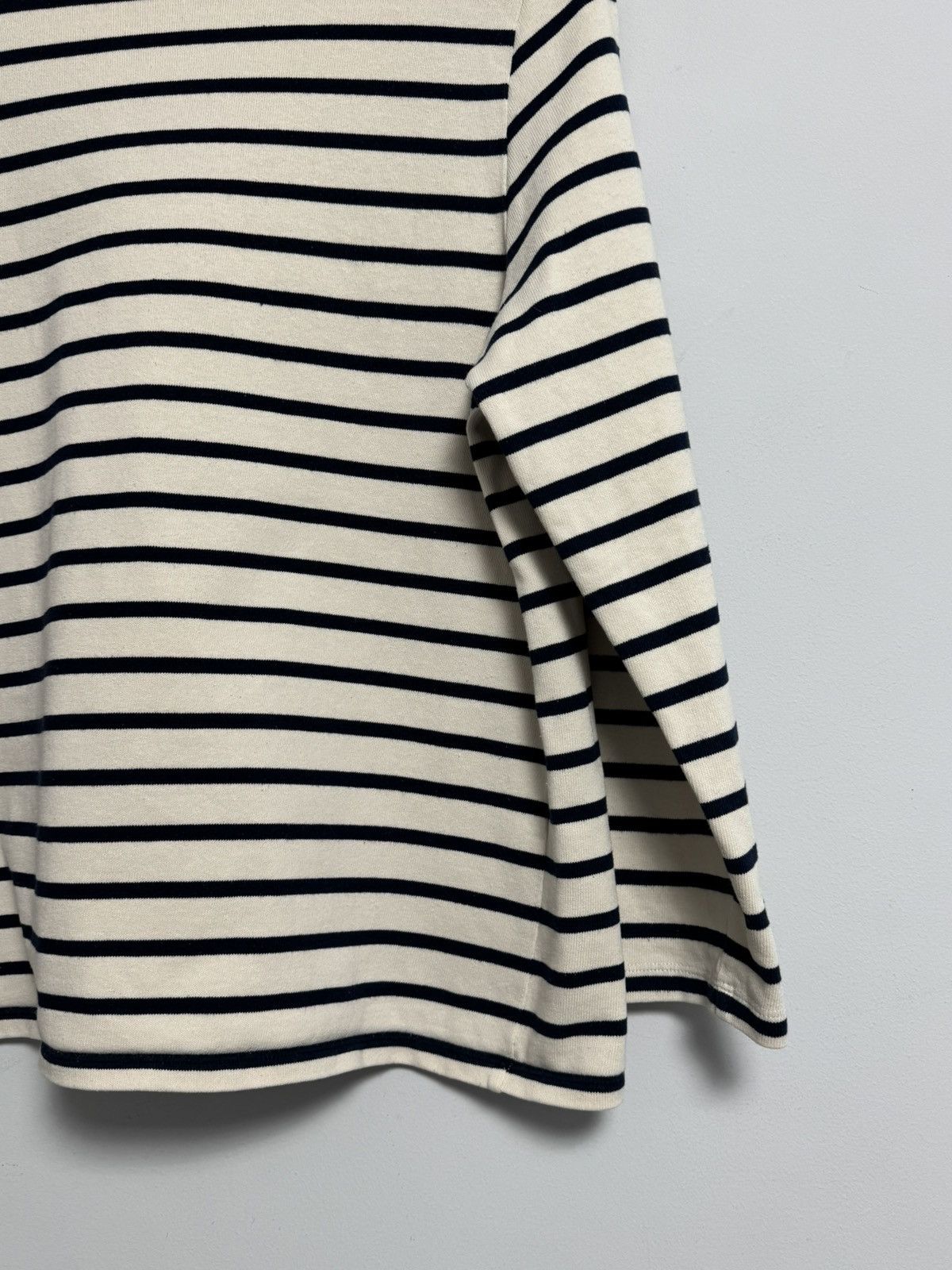 Sezane Sezane Women Long Sleeve Navy Blue Striped Organic T-shirt Size XL / US 12-14 / IT 48-50 - 12 Thumbnail