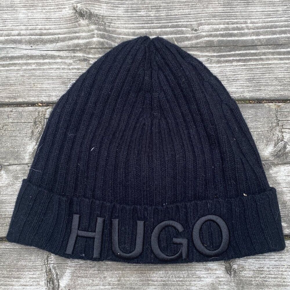 Hugo Boss Hugo Boss Logo Beanie With Black Embroidery Size ONE SIZE - 2 Thumbnail