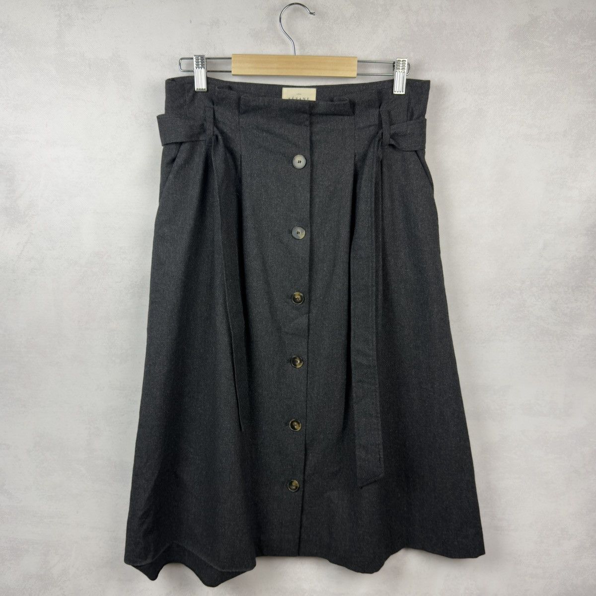 Sezane Sezane Mid-Length Wool Viscose Poly Belted Skirt Size 40 Size 28" / US 6 / IT 42 - 4 Thumbnail