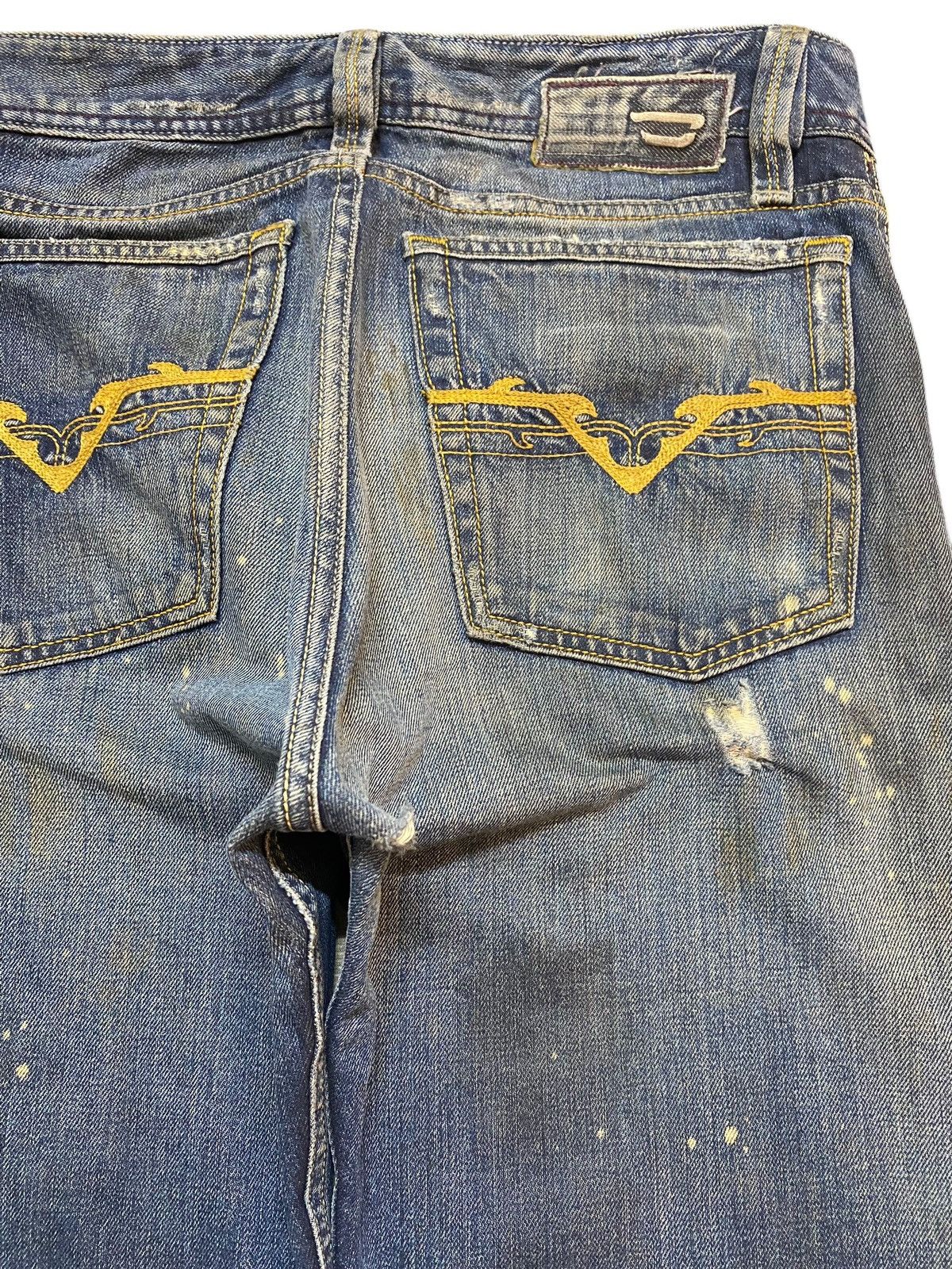 Diesel Black Gold Vintage Diesel Acid Wash Enough Baggy Distressed Jeans Size US 32 / EU 48 - 10 Thumbnail