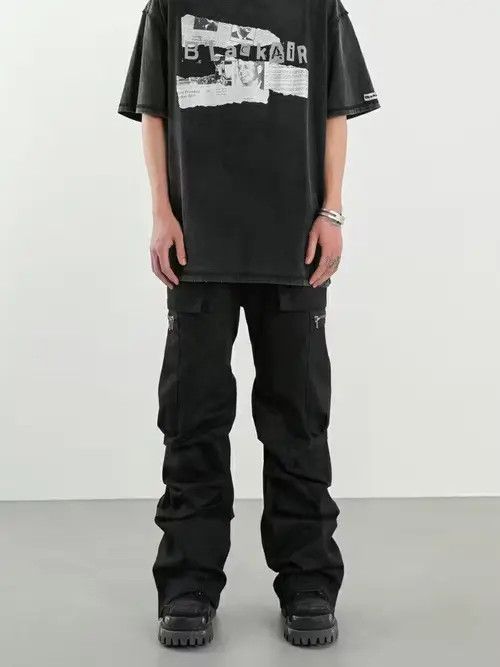 Designer × Vintage hiphop utility flared pleated cargo pants Size US 32 / EU 48 - 3 Thumbnail