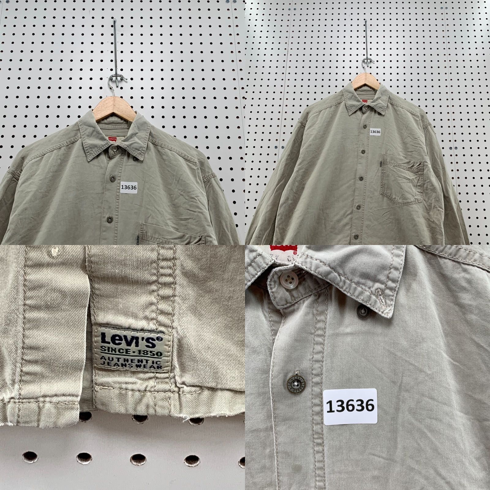 Levi's Levi's Shirt Adult Medium Brown Button-Down Long Sleeve Mens Size US M / EU 48-50 / 2 - 8 Thumbnail